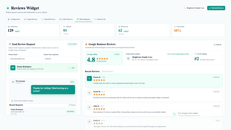 Patient review funnel